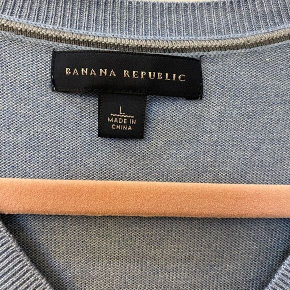 Banana Republic 72% Silk 15% Cashmere V Neck Sweater Men Size L - Picture 4 of 6
